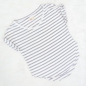 3/$20 Hollister White Striped V Neck Top